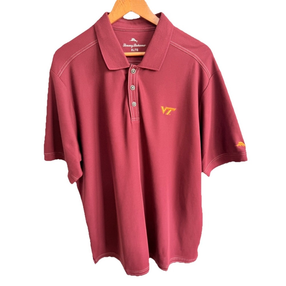Tommy Bahama XL Virginia Tech wicking polo shirt performance golf pique supima